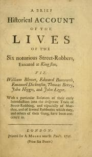 Tapa de A brief historical account of the lives of the six notorious street-robbers, executed at Kingston