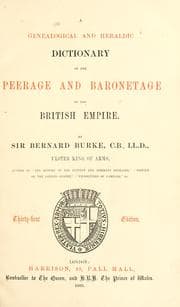 Tapa de A genealogical and heraldic dictionary of the peerage and baronetage of the British Empire