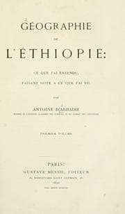 Tapa de Géographie de l'Ethiopie: ce que j'ai entendu, faisant suite à ce que j'ai vu