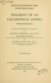 Tapa de Fragment of an uncanonical Gospel from Oxyrhynchus