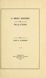 Tapa de A brief history of Malvern
