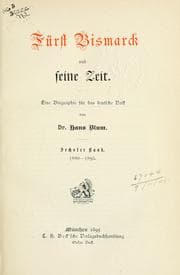 Tapa de Fürst Bismarck und seine Zeit