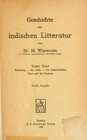 Tapa de Geschichte der indischen Litteratur