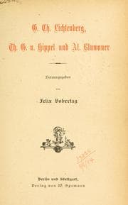 Tapa de G. Ch. Lichtenberg, Th. G. v. Hippel und Al. Blumauer