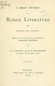 Tapa de A brief history of Roman literature
