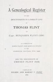 Tapa de A genealogical register of the descendants in a direct line of Thomas Flint to Capt. Benjamin Flint (339)