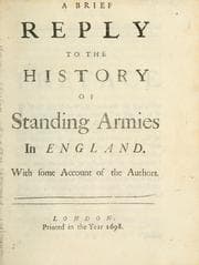Tapa de A brief reply to the History of standing armies in England