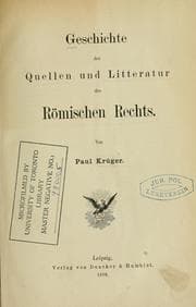 Tapa de Geschichte der Quellen und Litteratur des römischen Rechts