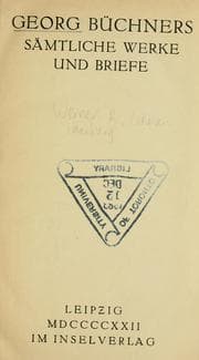 Tapa de Georg Büchners sämtliche Werke und Briefe