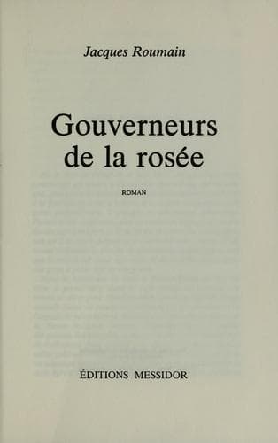 Tapa de Gouverneurs de la rosée