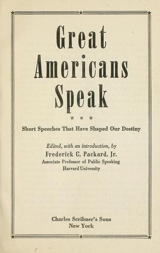Tapa de Great Americans speak