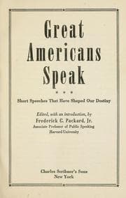 Tapa de Great Americans speak