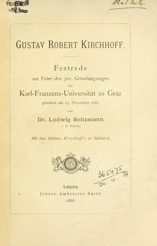 Tapa de Gustav Robert Kirchhoff.