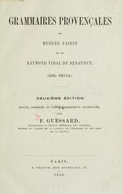 Tapa de Grammaires Provençales de Hugues Faidit et de Raymond Vidal de Besaudun