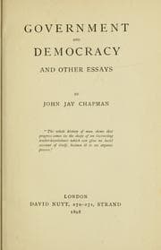 Tapa de Government and democracy, and other essays
