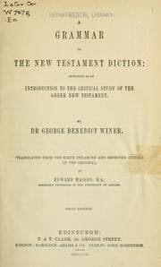 Tapa de A grammar of the New Testament diction