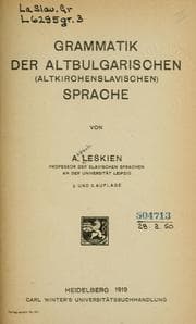 Tapa de Grammatik der altbulgarischen (Altkirchenslavischen) Sprache