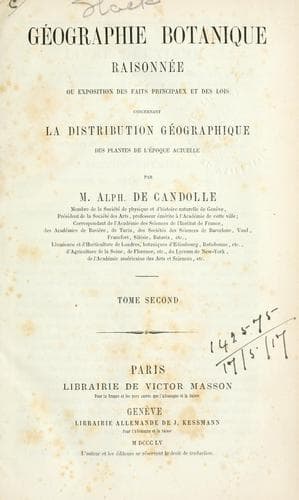 Tapa de Géographie botanique raisonnée