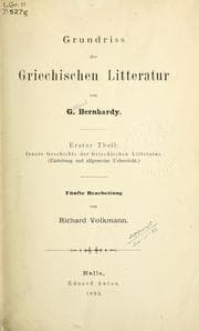 Tapa de Grundriss der griechischen Litteratur