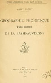 Tapa de Géographie phonétique d'une région de la Basse-Auvergne