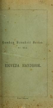 Tapa de Handbook to the study of the Rigveda