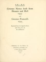 Tapa de Greenes newes both from heauen and hell 1593