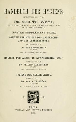 Tapa de Handbuch der Hygiene.