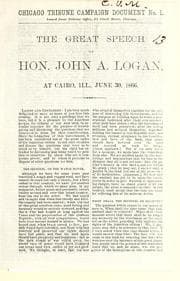 Tapa de The great speech of Hon. John A. Logan at Cairo, Ill., June 30, 1866