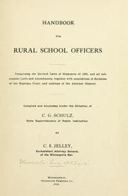 Tapa de Handbook for rural school officers