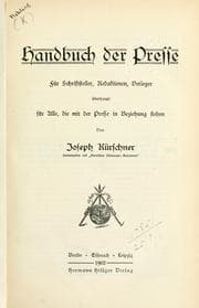 Tapa de Handbuch der Presse