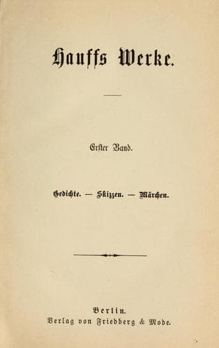 Tapa de Hauffs Werke