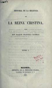 Tapa de Historia de la Regencia de la reina Cristina