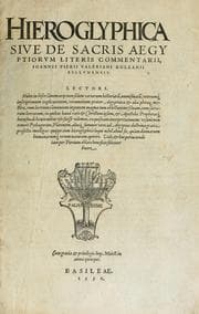 Tapa de Hieroglyphica, siue, De sacris Aegyptiorum literis commentarii, Ioannis Pierii Valeriani Bolzanii Bellunensis