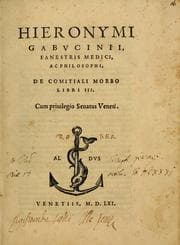 Tapa de Hieronymii Gabucinii Fanestris medici ac philosophi De comitiali morbo libri III