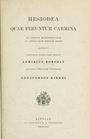 Tapa de Hesiodea quae supersunt omnia ediderunt Arminius Koechly et Godofredus Kinkel