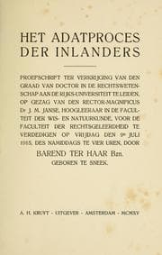Tapa de Het adatproces der inlanders