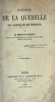 Tapa de Histoire de la querelle des anciens et des modernes