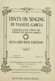 Tapa de Hints on singing