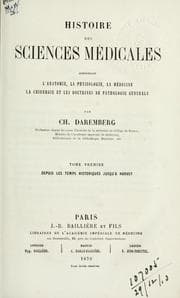 Tapa de Histoire des sciences médicales, comprenant l'anatomie, la physiologie, la médecine, la chirurgie et les doctrines de pathologie générale