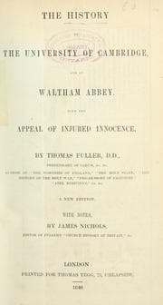 Tapa de The history of the University of Cambridge, and of Waltham Abbey