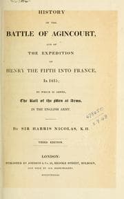 Tapa de History of the Battle of Agincourt