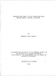 Tapa de Household and family in the postbellum South: Walton County, Florida, 1870-1885