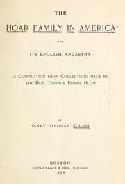 Tapa de The Hoar family in America and its English ancestry