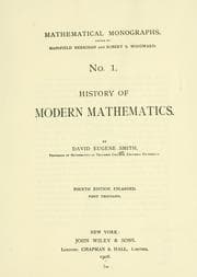 Tapa de History of modern mathematics