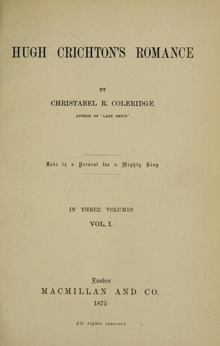 Tapa de Hugh Crichton's romance