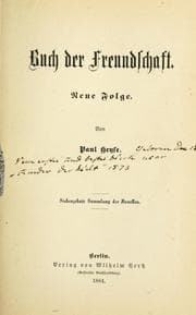 Tapa de Buch der Freundschaft