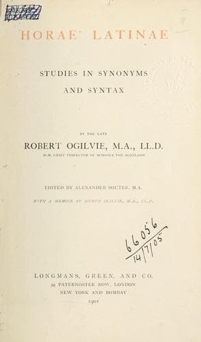 Tapa de Horae latinae