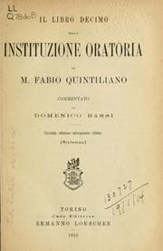 Tapa de Il libro decimo della instituzione oratoria