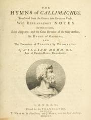 Tapa de The hymns of Callimachus