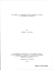 Tapa de The impact of computer privacy concerns on access to government information